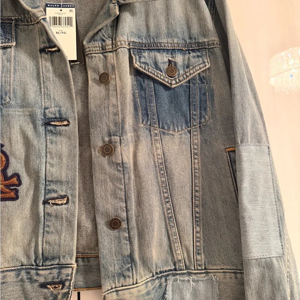 Ralph Lauren Light Wash Denim Jacket with Patch Detail - Picture 3 of 7